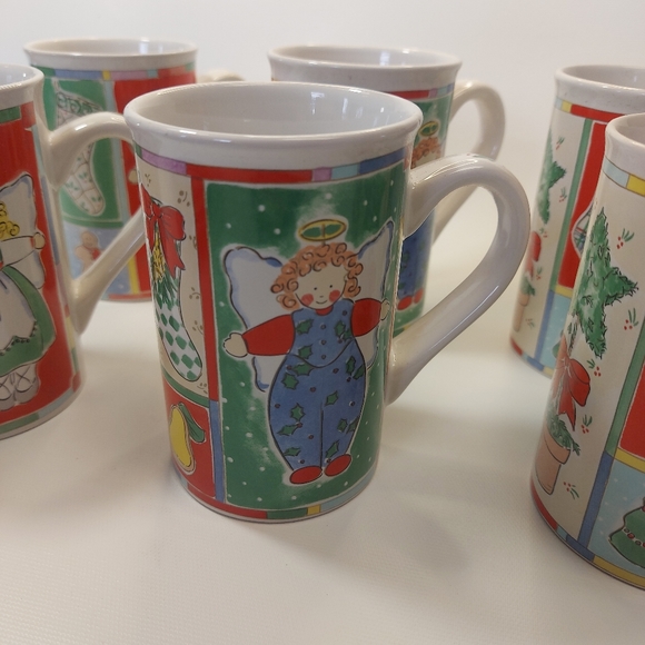 Vintage Patchwork Christmas Alecia Keen NIC mug and plate 16 pc dish set - Picture 7 of 13